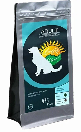 Купить livera adult сухой корм для взрослых собак всех пород мясо домашней птицы по-деревенски