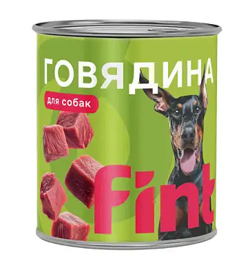 FINT консервы для взрослых собак всех пород с говядиной
